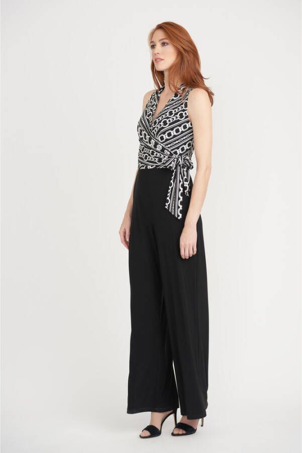 Joseph Ribkoff 203172-110 Polyester Blend Jumpsuit Zwart Dames