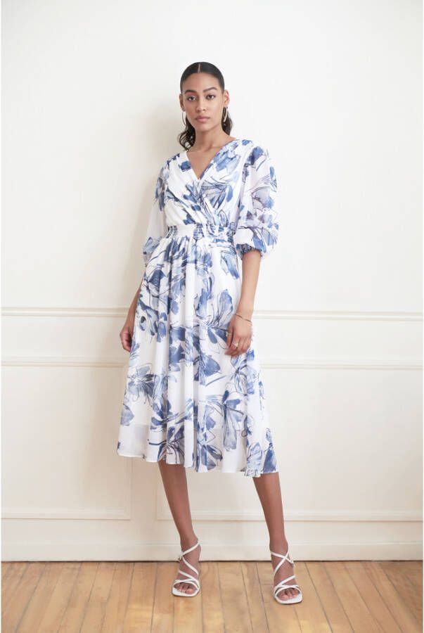 Joseph Ribkoff Bloemen wikkeljurk Blauw Dames