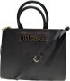 Just Cavalli Zwarte Rechthoekige Handtas met Gouden Inscriptie Black Dames - Thumbnail 5