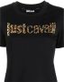Just Cavalli Korte Mouw Zwarte Katoenen Jersey Jurk Black Dames - Thumbnail 2