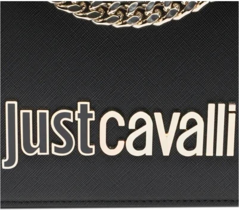 Just Cavalli Metalen Lettering Schets Saffiano Tassenassortiment Black Dames