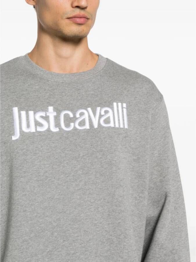 Just Cavalli Grijze Sweaters Stijlvol en Trendy Grijs Heren