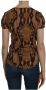Just Cavalli Snake Skin Print Short Sleeve Top T-shirt Bruin Dames - Thumbnail 2