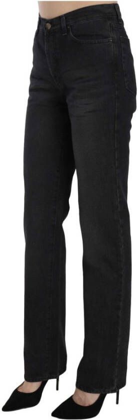 Just Cavalli Gewassen hoge taille rechte denim broek jeans Zwart Dames