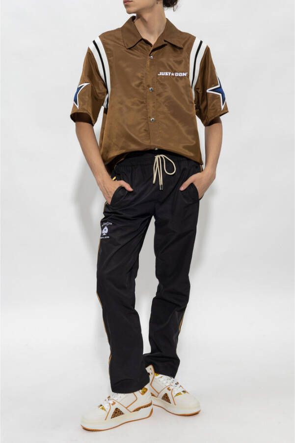 Just DON Shirt met logo Bruin Heren