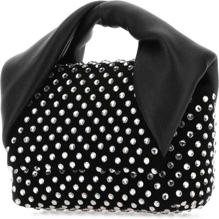 JW Anderson Versierde suède mini Twister handtas Zwart Dames