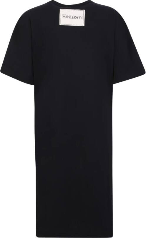 JW Anderson Zwarte T-shirtjurk met uitsnijding Zwart Dames