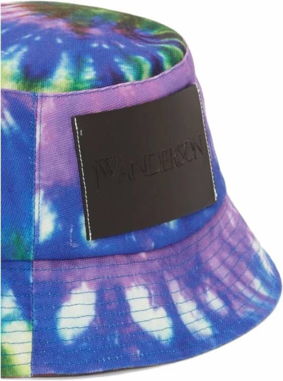 JW Anderson Kleurrijke Tie-Dye Bucket Hat Blauw Dames