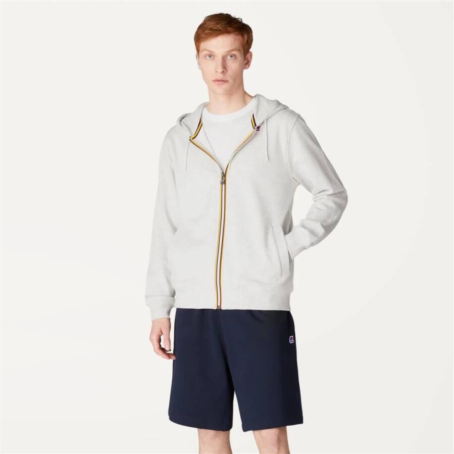 K-way Sweatshirt met rits en capuchon Wit Heren