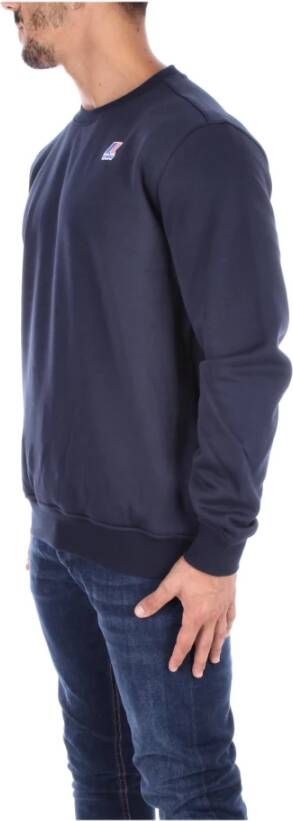 K-way Blauwe Sweaters met Voorlogo Blauw Heren