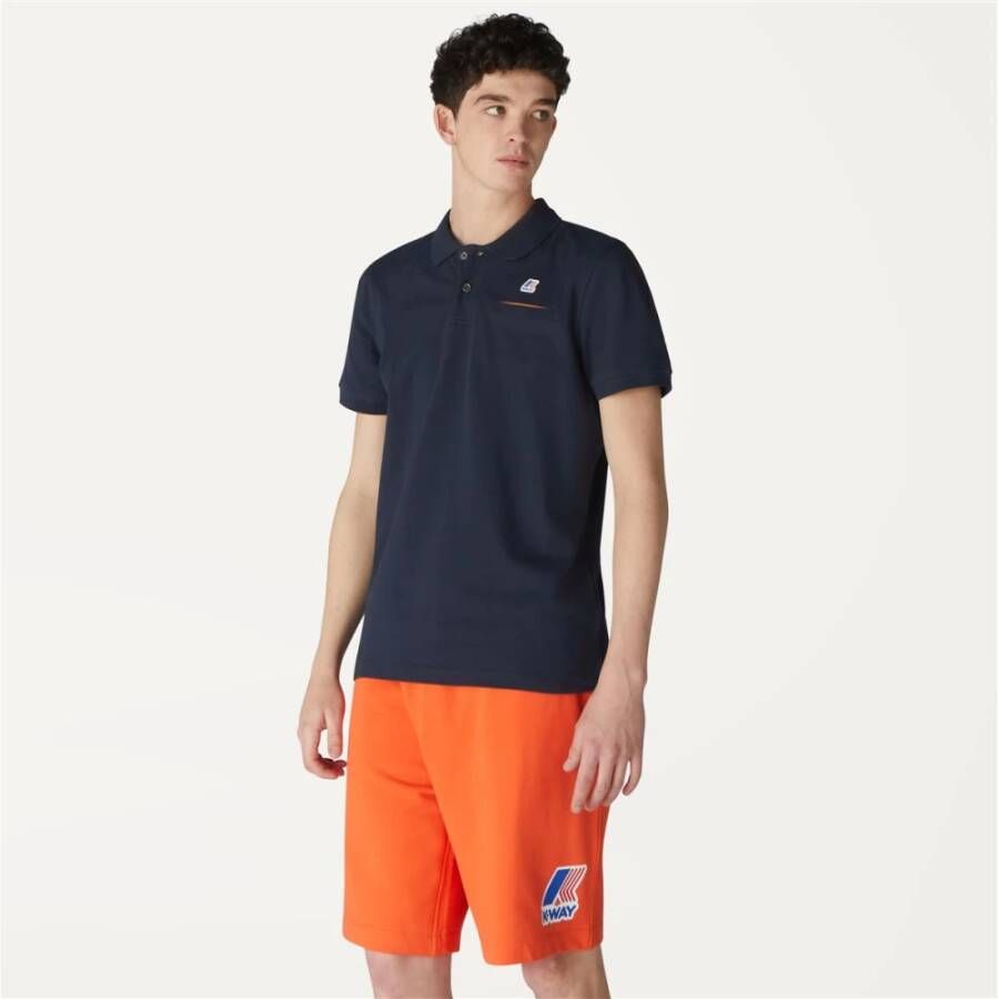 K-way Comfortabele Stretch Polo Shirt Blauw Heren