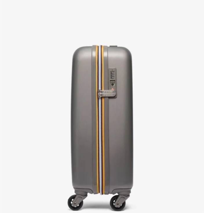 K-way Grijze Cabin Bag met Maxi Logo en TSA-slot Grijs Heren