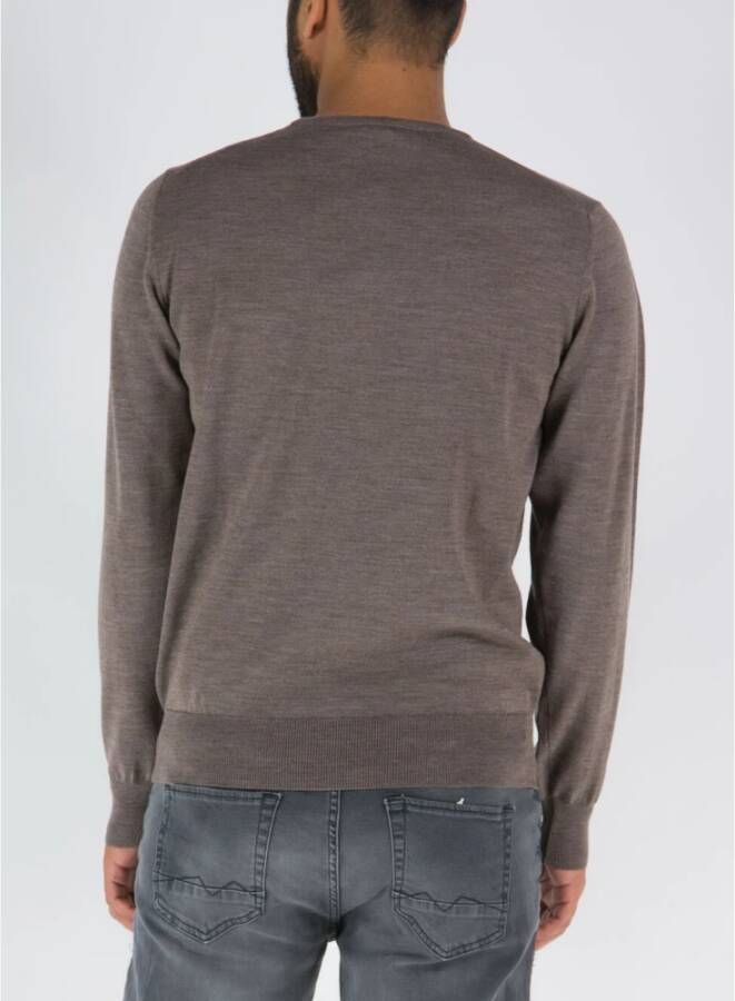 K-way Klassieke Crew Neck Wollen Trui Brown Heren
