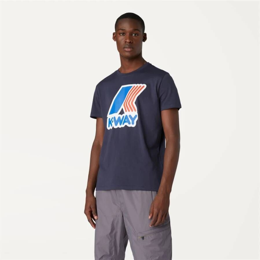 K-way Maxi Logo T-shirt voor heren Blauw Heren
