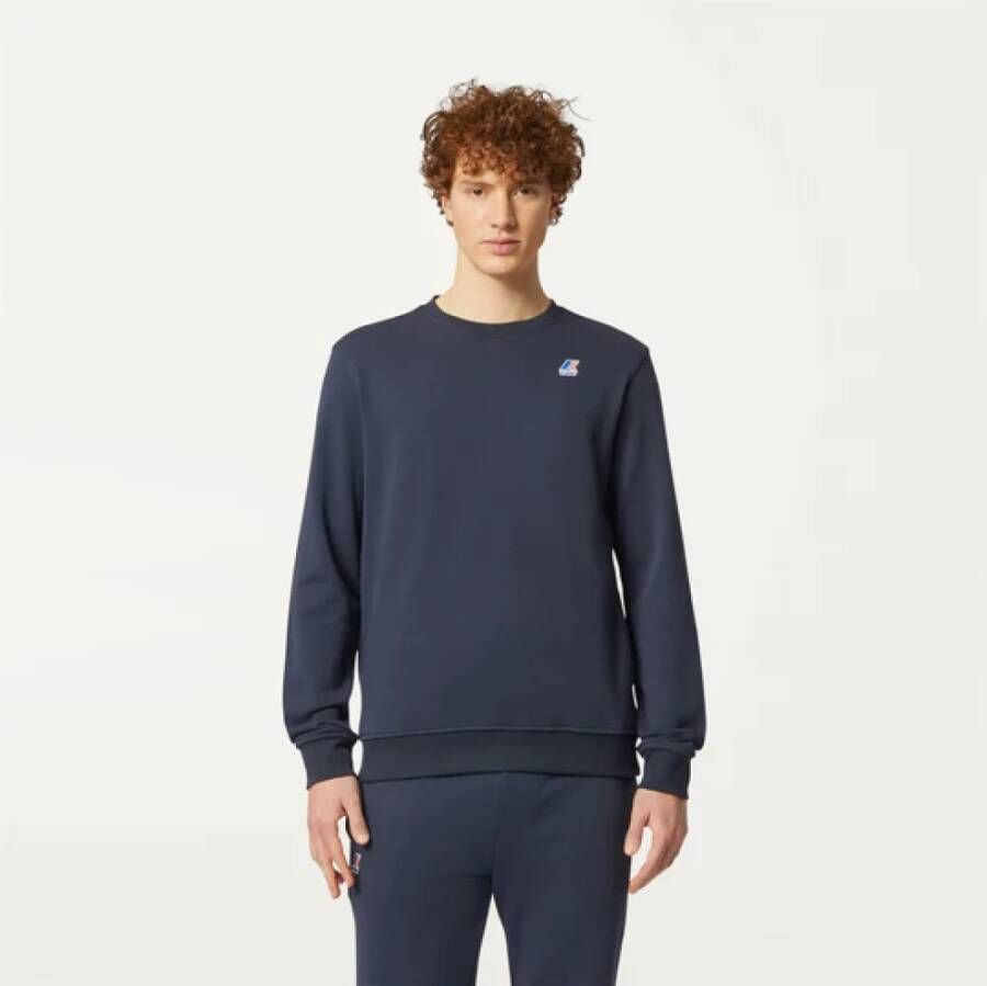 K-way Comfortabele Katoenen Sweatshirt voor Heren Blauw Heren