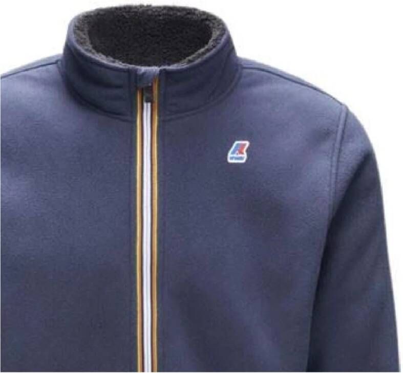 K-way Blauwe Fleece Jas met Logo Blauw Heren