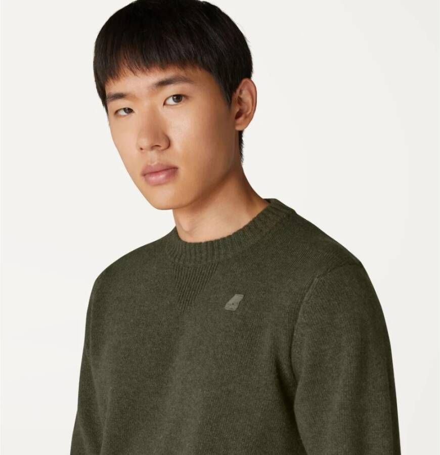 K-way Groene Crewneck Gebreide Trui Groen Heren