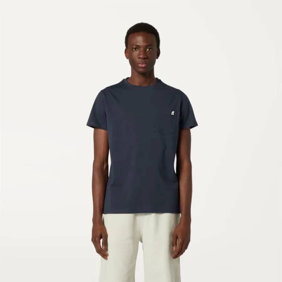 K-way Katoenen T-Shirt voor Heren Blauw Heren