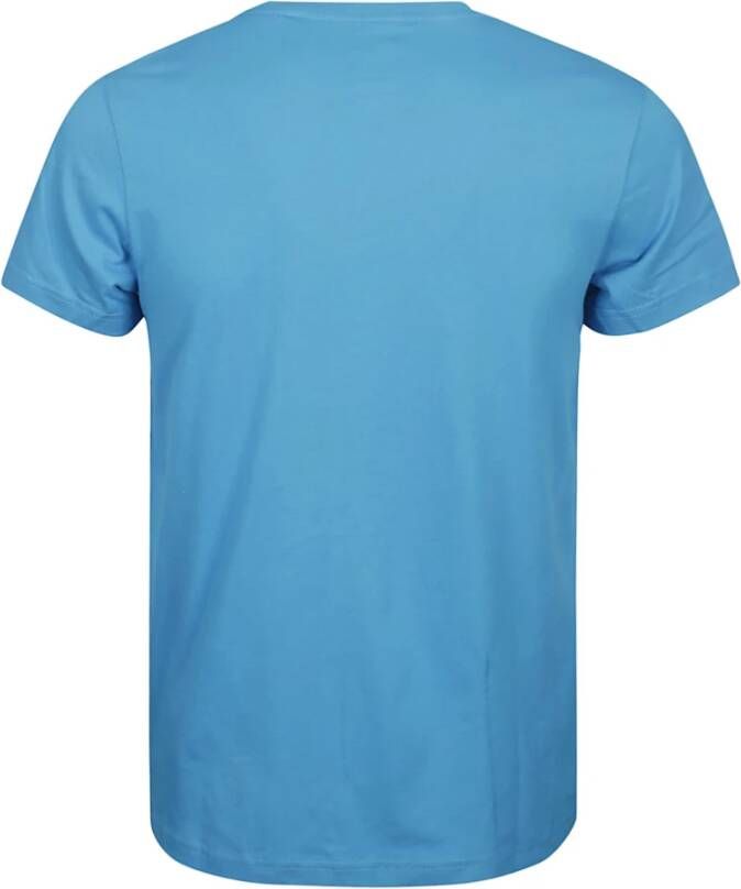 K-way Edouard Logo Katoenen T-Shirt Blauw Heren