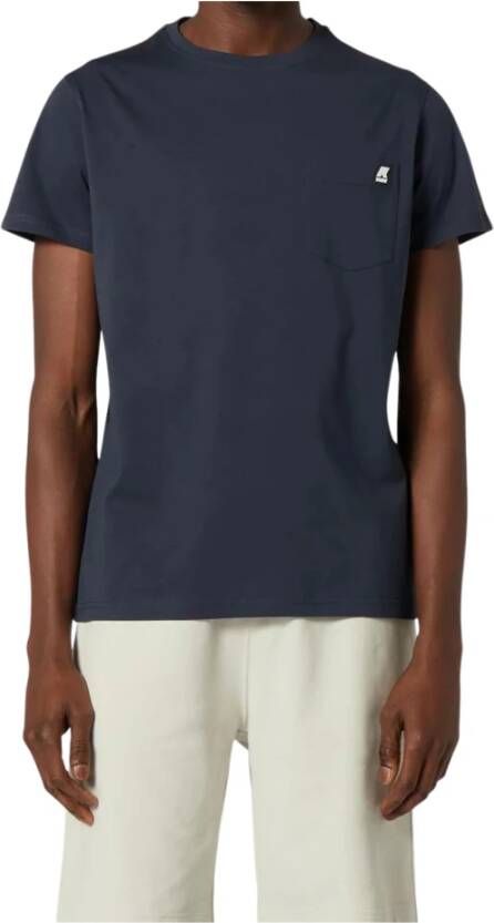K-way Klassiek Katoenen T-shirt Blauw Heren