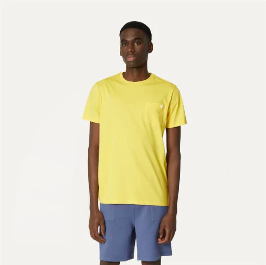 K-way Stijlvolle Heren T-Shirt van Katoen Geel Heren