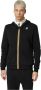 K-way Poly Cotton Unisex Zwart Puur Rits Hoodie Black Heren - Thumbnail 2