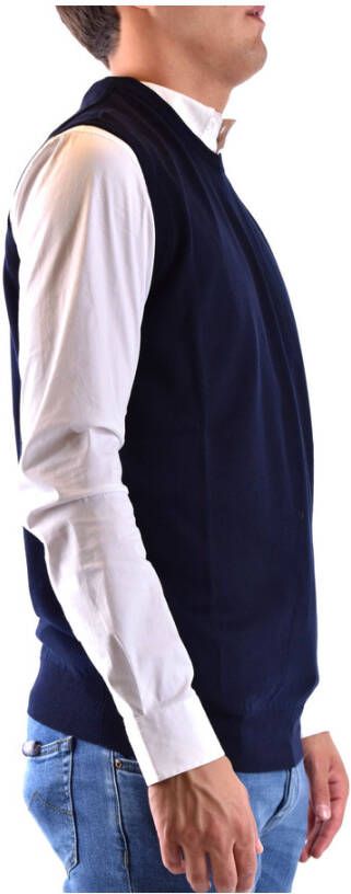 Kangra Mouwloos gebreide kleding Blauw Heren