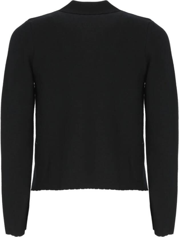 Kangra Zwarte Cashmere Cardigan met Kraag Black Dames