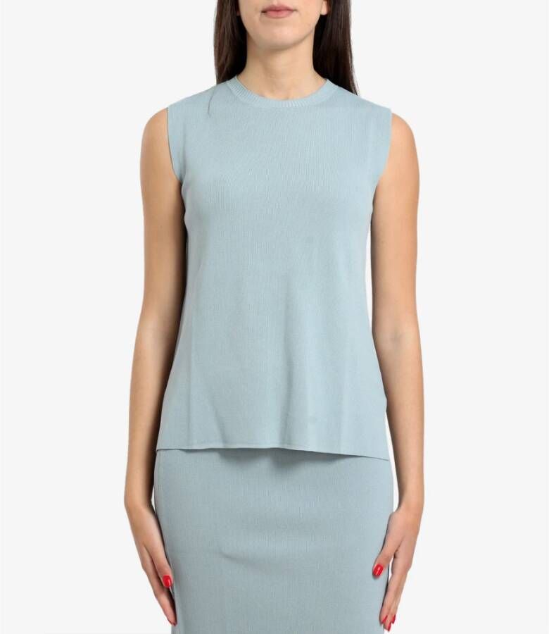 Kaos Sleeveless Tops Blauw Dames
