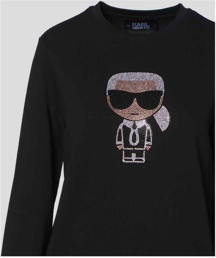 Karl Lagerfeld Ikonik Rhinestones Sweatshirt Zwart Dames
