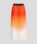 Karl Lagerfeld Maxi Geplooide Rok met Gradiënt Effect Orange Dames - Thumbnail 2