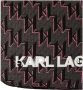 Karl Lagerfeld Monogram roze jacquard medium hobo tas Zwart Dames - Thumbnail 3