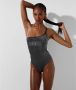 Karl Lagerfeld Swimwear Body Ikonik 2.0 Lurex Swimsuit Zwart Dames - Thumbnail 2