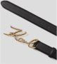 Karl Lagerfeld Zwart Leren Logoriem Black Dames - Thumbnail 5