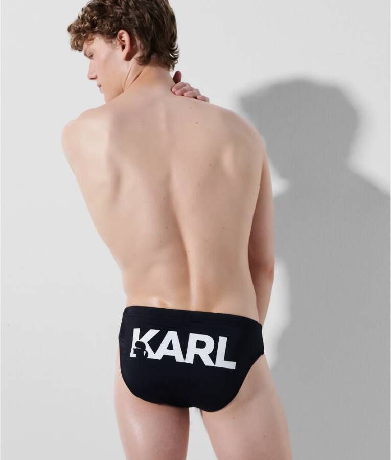 Karl Lagerfeld Swimwear Bottom Logo Speedo Zwart Heren