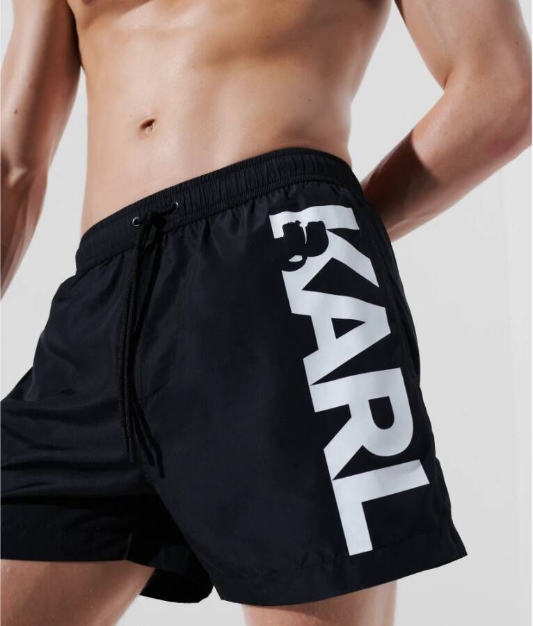 Karl Lagerfeld Swimwear Bottom Logo Short Boardshorts Zwart Heren