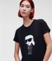 Karl Lagerfeld T-Shirt Ikonik 2.0 Zwart Dames - Thumbnail 2