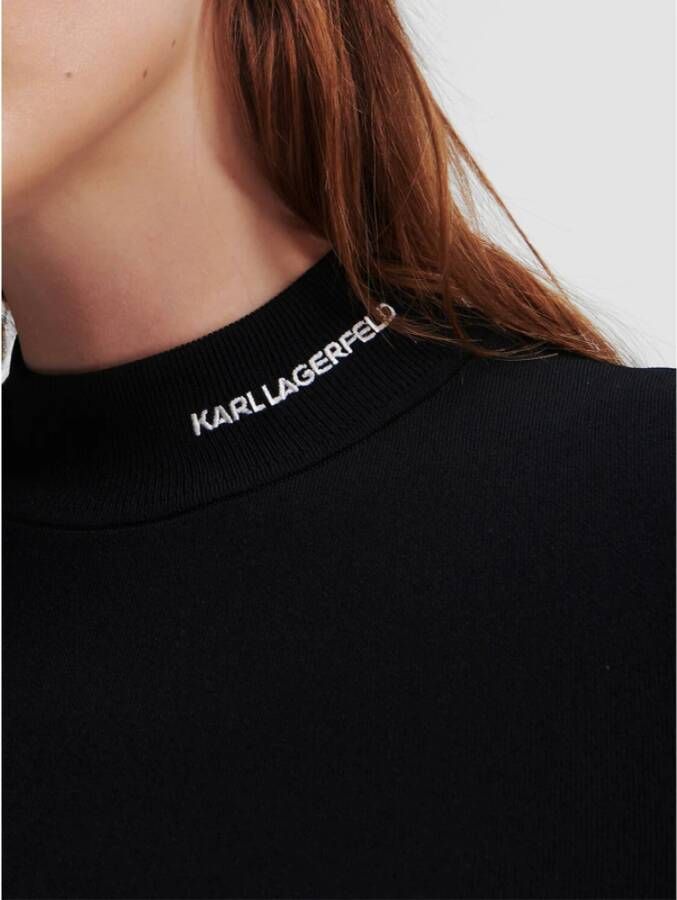 Karl Lagerfeld Zwart Logo-Geborduurde Coltrui Black Dames