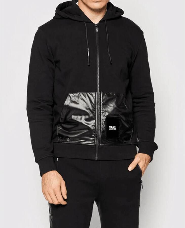 Karl Lagerfeld Zwarte Zip Sweatshirt L Zwart Heren
