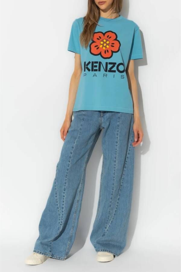 Kenzo Bedrukt T-shirt Blauw Dames