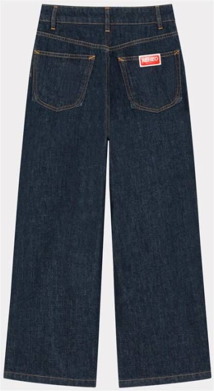Kenzo Vintage Wide-Leg Cropped Jeans Blauw Dames