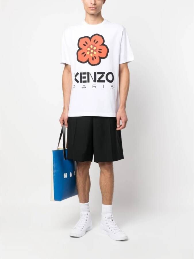 Kenzo Bloemenprint T-Shirt S Wit Heren