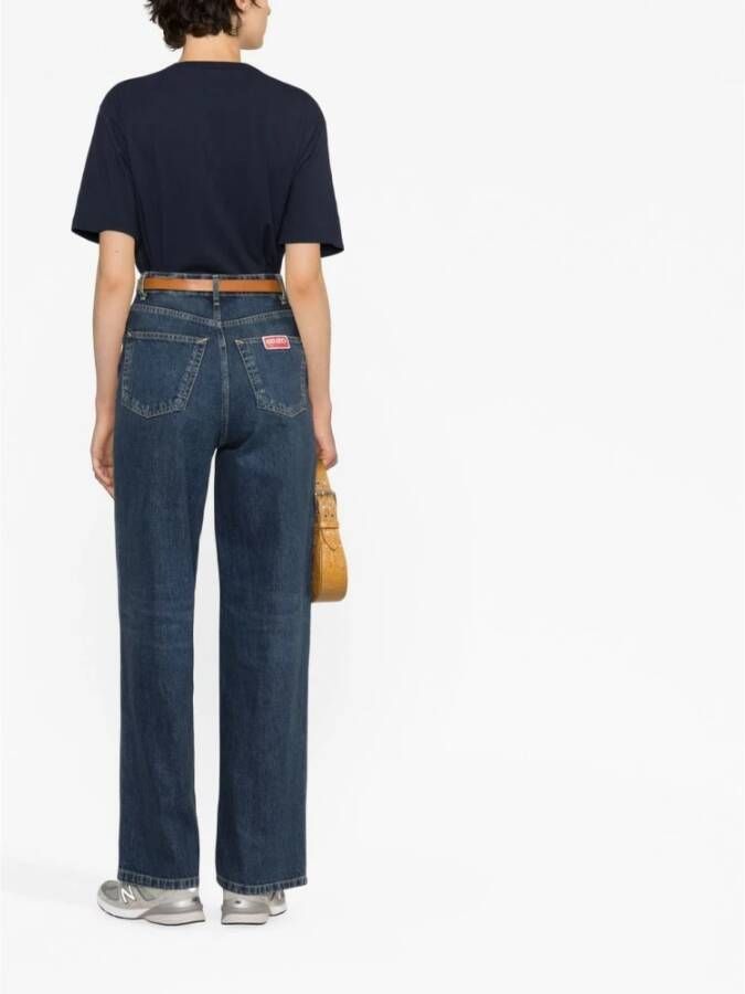 Kenzo High-waisted straight-leg jeans Blauw Dames