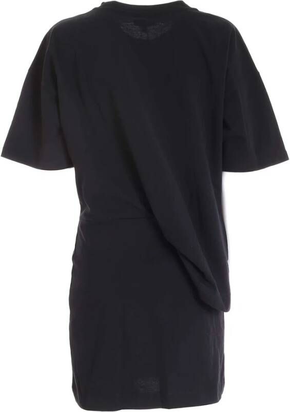 Kenzo Asymmetrische Logo T-Shirt Jurk Zwart Dames