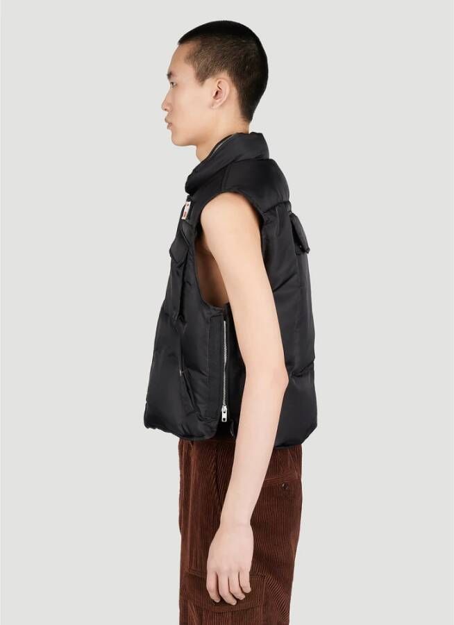 Kenzo Gewatteerd Cargo Vest met Logo Patch Black Heren