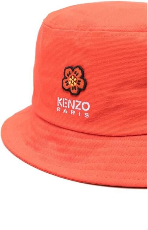 Kenzo Stijlvolle heren logo-geborduurde emmerhoed Oranje Heren