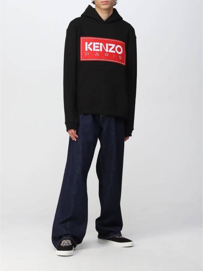 Kenzo Logo Hoodie Stijlvol en Comfortabel Zwart Heren