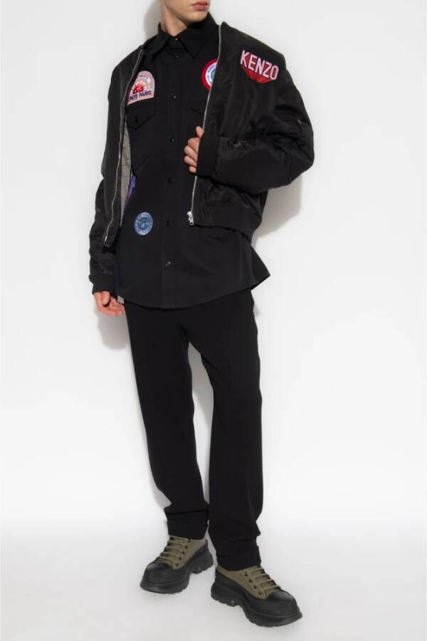 Kenzo Katoenen shirt Zwart Heren