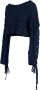 Kenzo Cable Lace Up Jumper Blauw Dames - Thumbnail 2