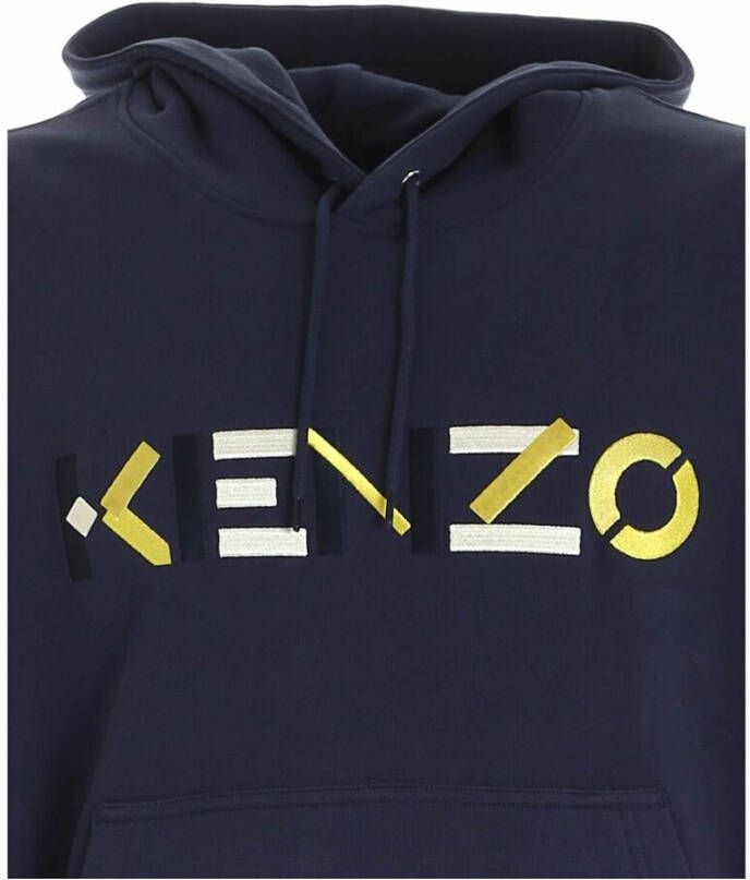 Kenzo Logo multico hoodie Blauw Heren
